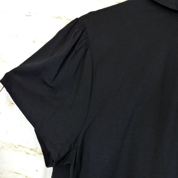 Hot Topic Not Today Planchette Tie Front Button Up Top Womens Plus 1 Black Goth - Picture 8 of 12